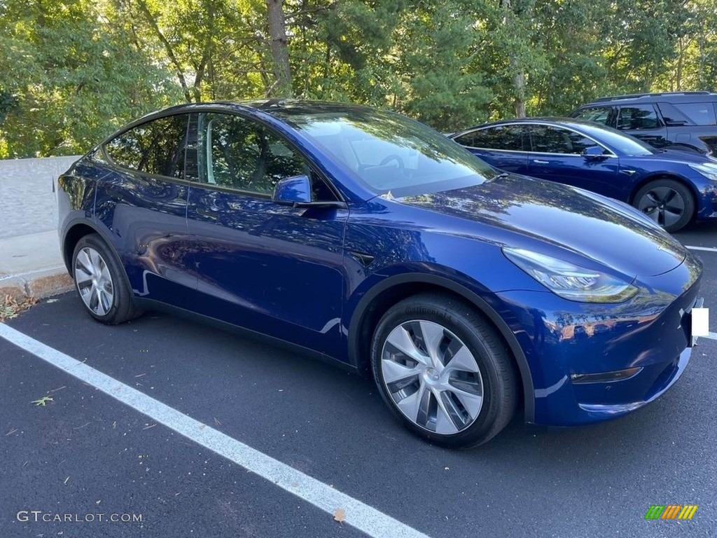 Deep Blue Metallic 2022 Tesla Model Y Long Range AWD Exterior Photo #145047949
