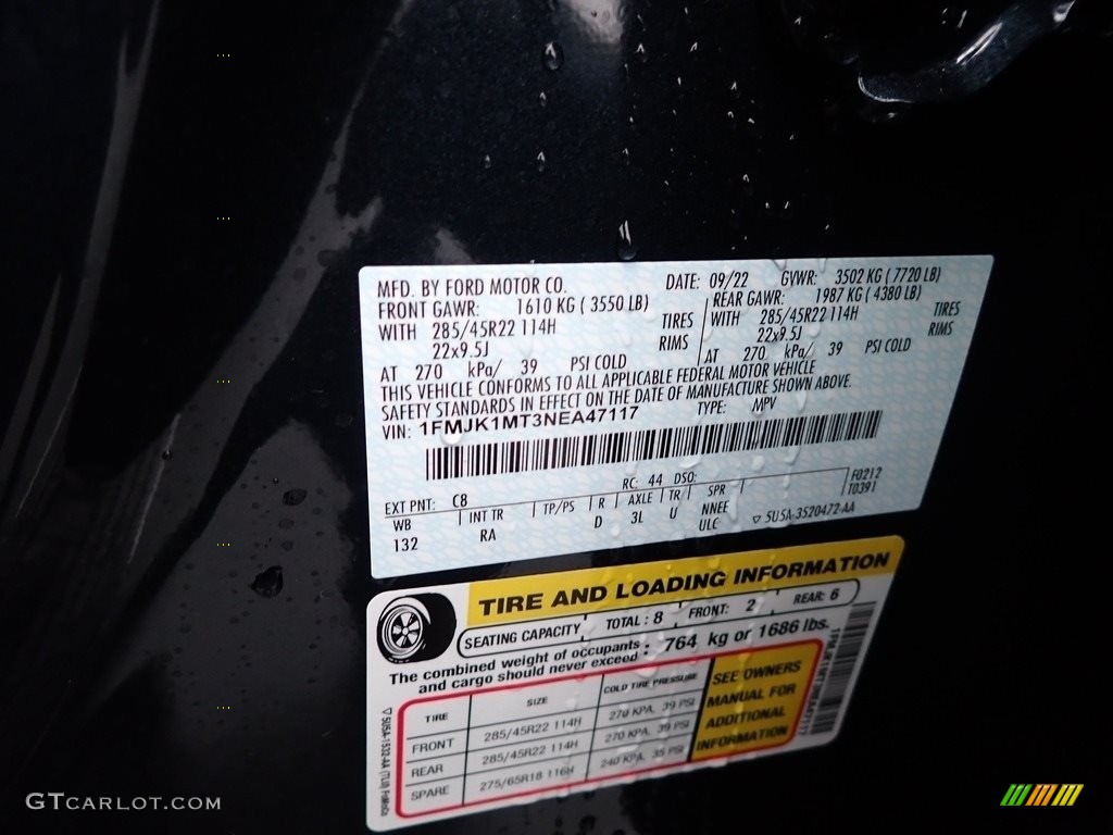 2022 Expedition Color Code C8 for Stone Blue Metallic Photo #145048711