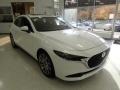Snowflake White Pearl Mica 2022 Mazda Mazda3 Premium Sedan Exterior