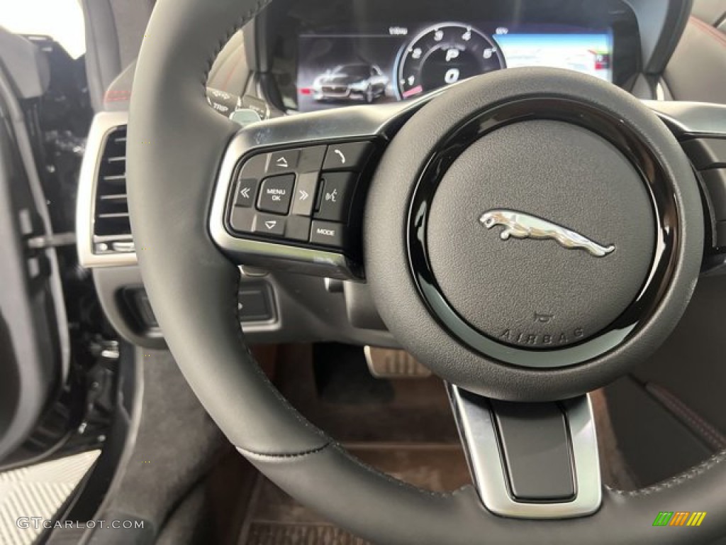 2023 Jaguar F-TYPE P450 Coupe Ebony Steering Wheel Photo #145053670