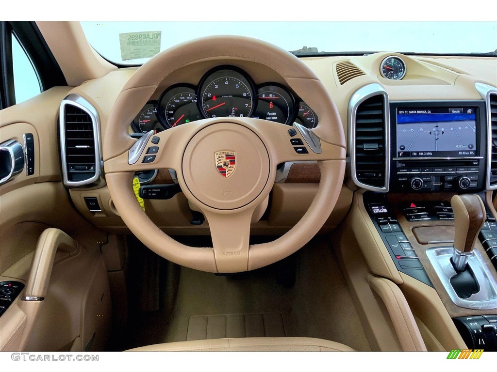 2013 Porsche Cayenne Standard Cayenne Model Luxor Beige Steering Wheel Photo #145055766