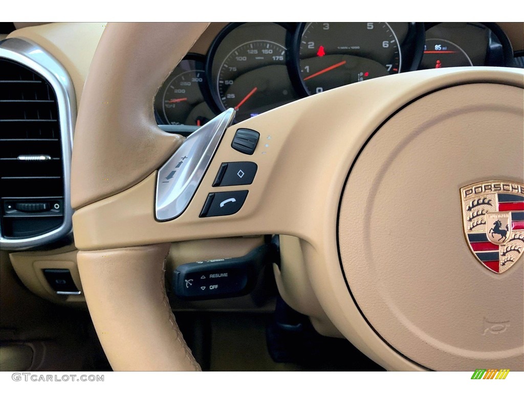 2013 Porsche Cayenne Standard Cayenne Model Luxor Beige Steering Wheel Photo #145056178