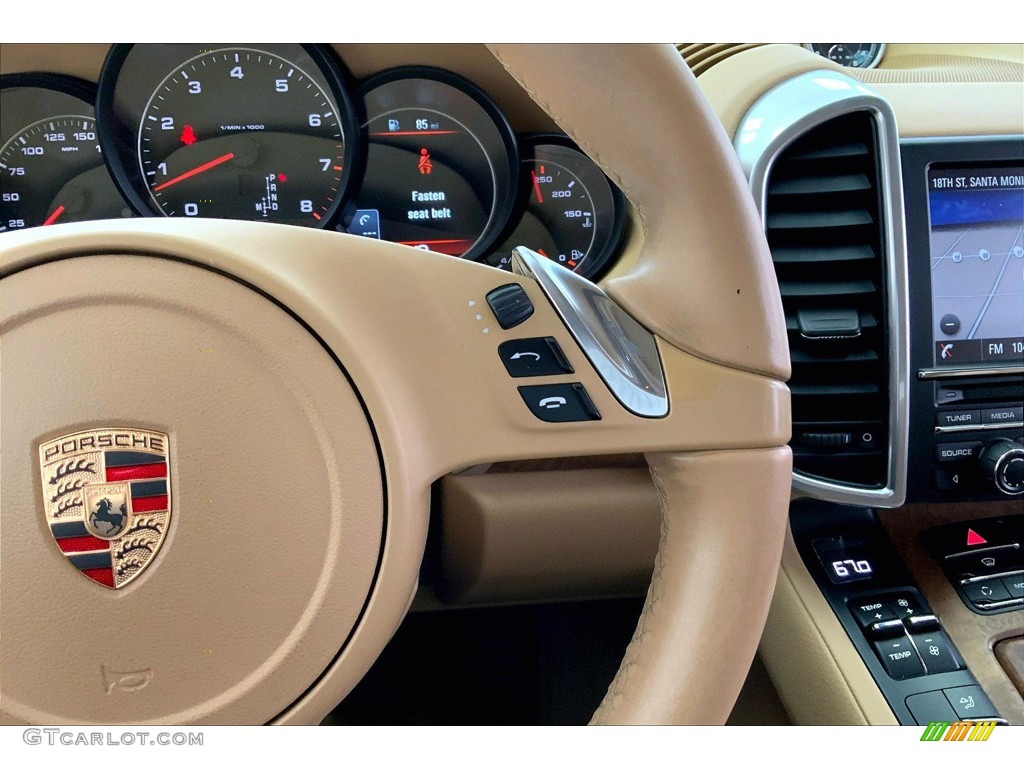 2013 Porsche Cayenne Standard Cayenne Model Luxor Beige Steering Wheel Photo #145056203