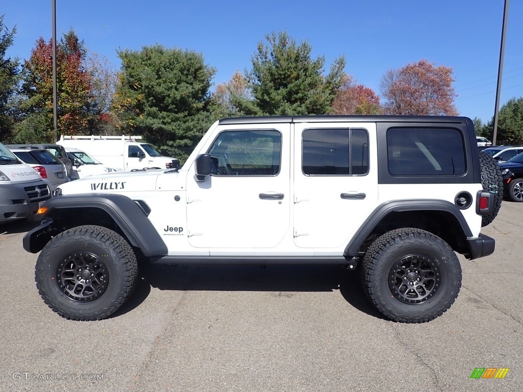 Bright White 2023 Jeep Wrangler Unlimited Willys 4x4 Exterior Photo #145058239