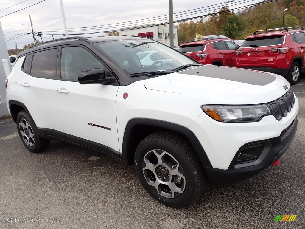 Bright White 2022 Jeep Compass Trailhawk 4x4 Exterior Photo #145058599