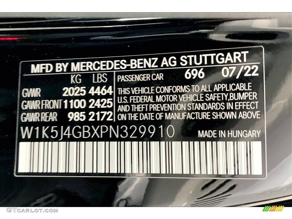 2023 CLA Color Code 696 for Night Black Photo #145062905