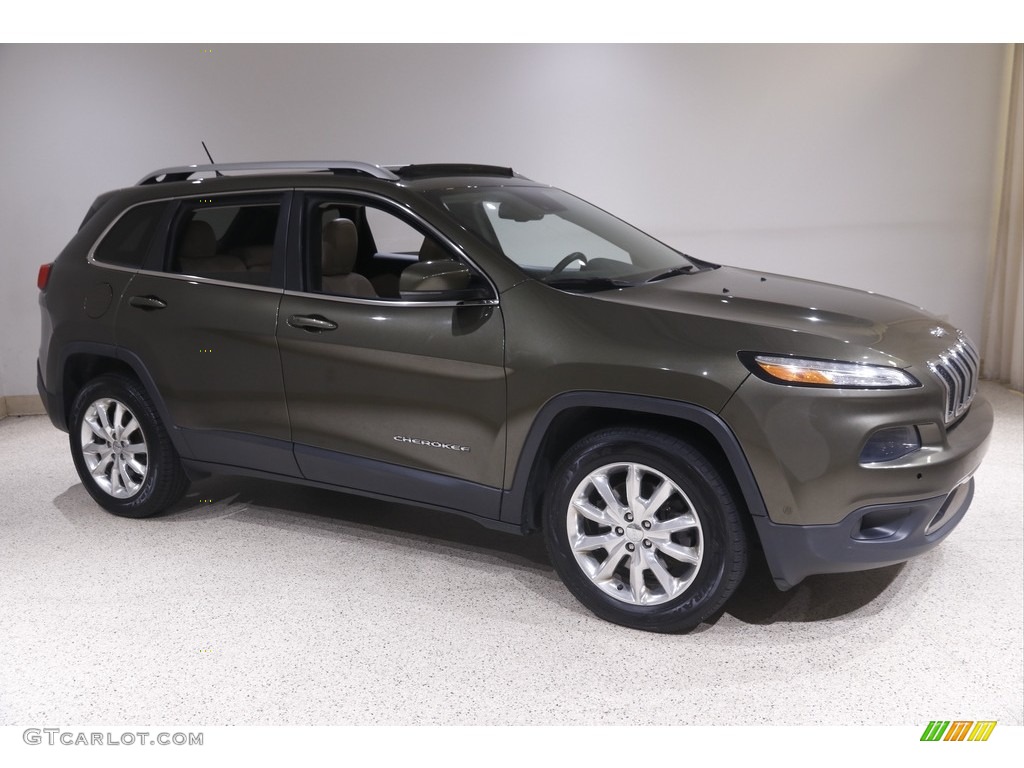 2015 Cherokee Limited 4x4 - ECO Green Pearl / Black/Light Frost Beige photo #1