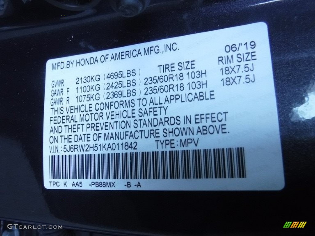 2019 CR-V EX AWD - Gunmetal Metallic / Gray photo #32