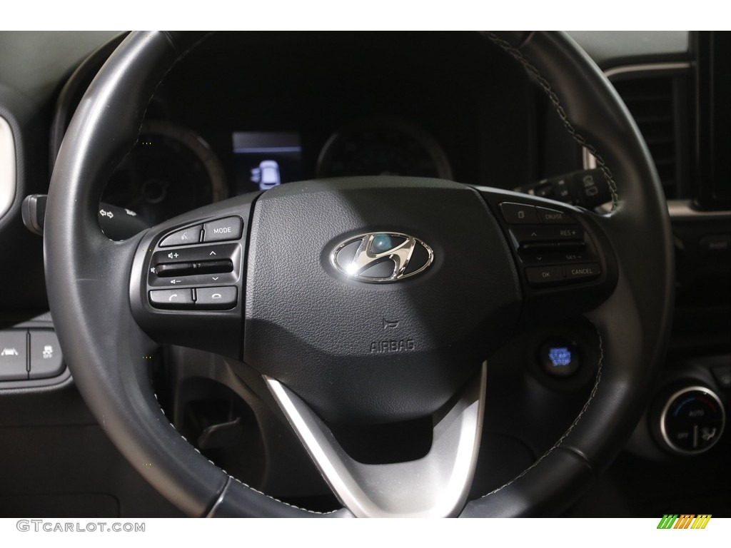 2021 Hyundai Venue Denim Black Steering Wheel Photo #145069135