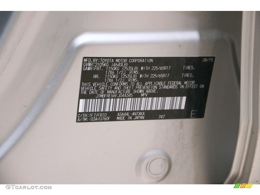 2015 RAV4 LE - Classic Silver Metallic / Ash photo #21