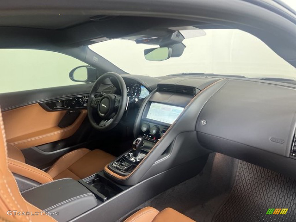 2023 Jaguar F-TYPE P450 AWD R-Dynamic Coupe Tan/Light Oyster Stitching Dashboard Photo #145072769