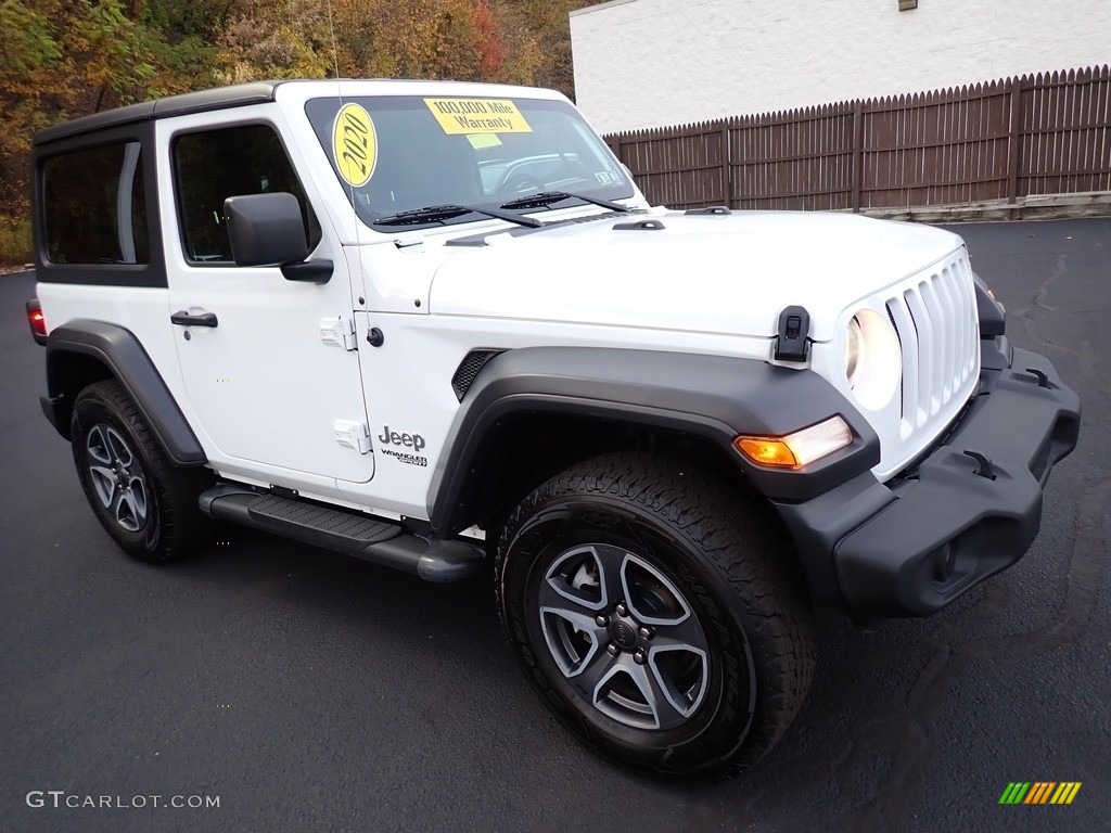 Bright White 2020 Jeep Wrangler Sport 4x4 Exterior Photo #145072829