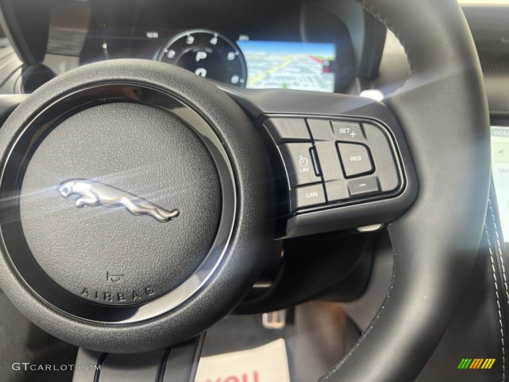 2023 Jaguar F-TYPE P450 AWD R-Dynamic Coupe Tan/Light Oyster Stitching Steering Wheel Photo #145073060