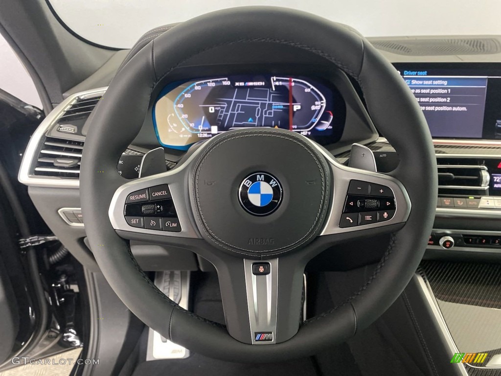 2023 BMW X6 M50i Black Steering Wheel Photo #145077560