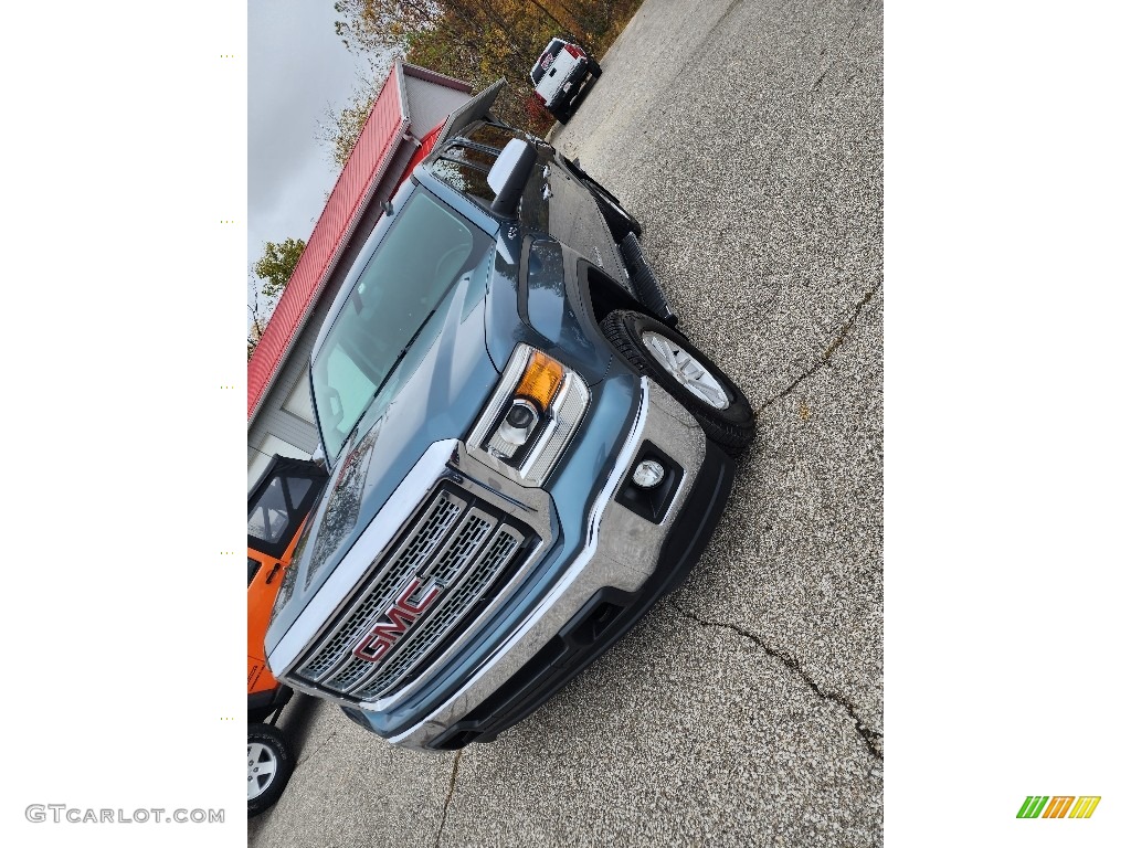 2014 Sierra 1500 SLE Double Cab 4x4 - Cobalt Blue Metallic / Jet Black/Dark Ash photo #2