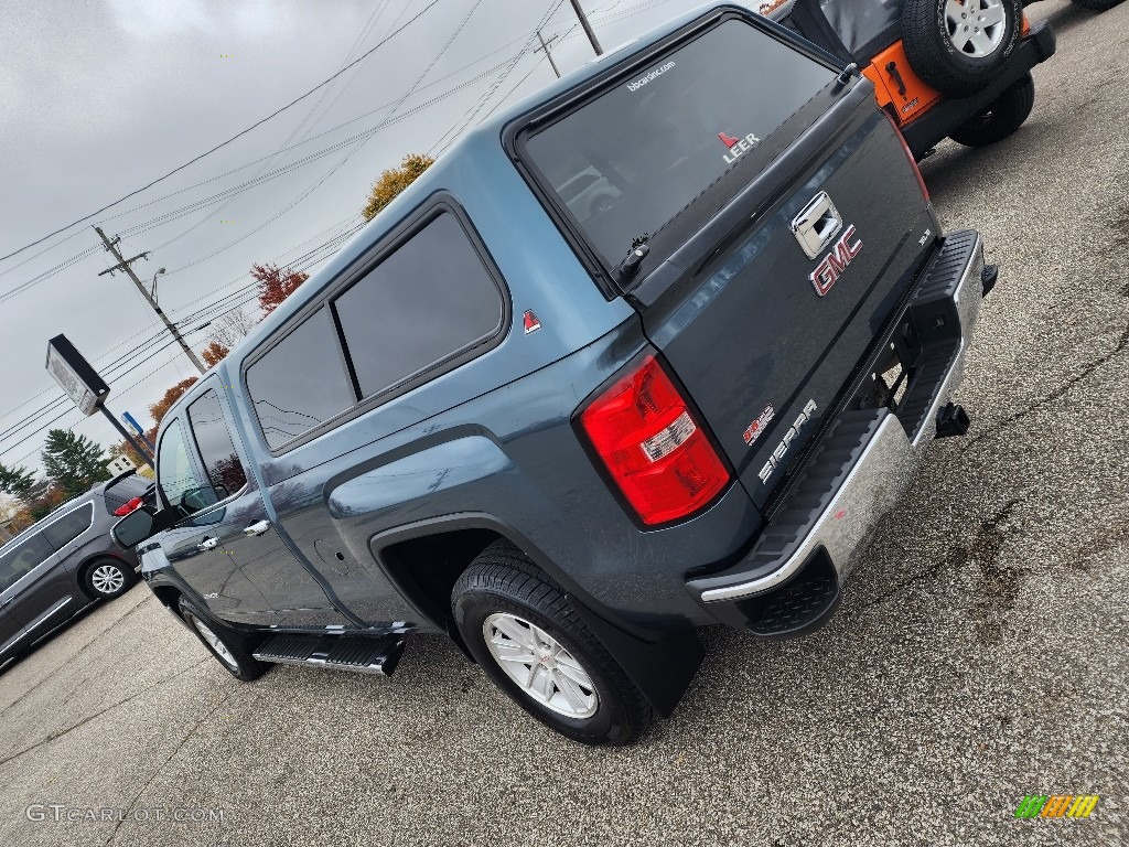 2014 Sierra 1500 SLE Double Cab 4x4 - Cobalt Blue Metallic / Jet Black/Dark Ash photo #7