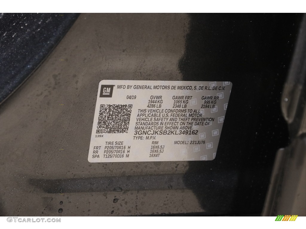 2019 Trax LS - Nightfall Gray Metallic / Jet Black photo #18