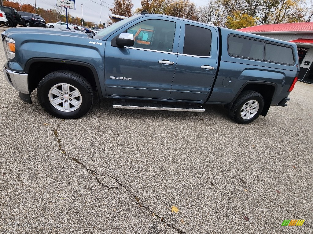2014 Sierra 1500 SLE Double Cab 4x4 - Cobalt Blue Metallic / Jet Black/Dark Ash photo #25