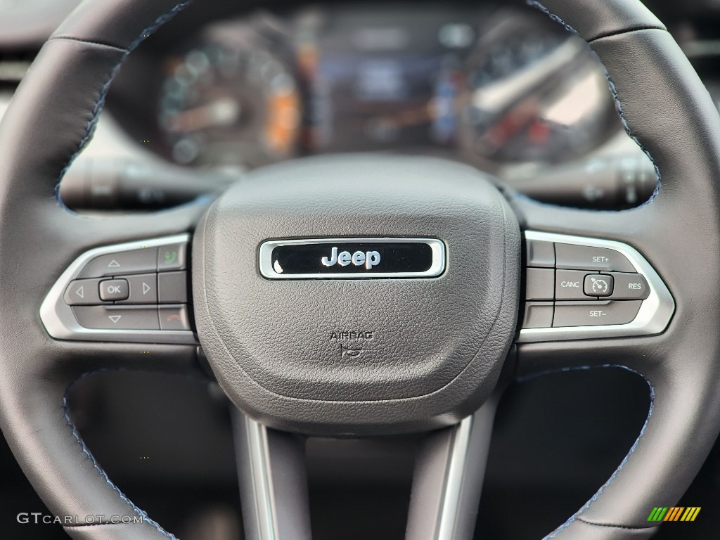 2022 Jeep Compass Latitude 4x4 Black Steering Wheel Photo #145083321