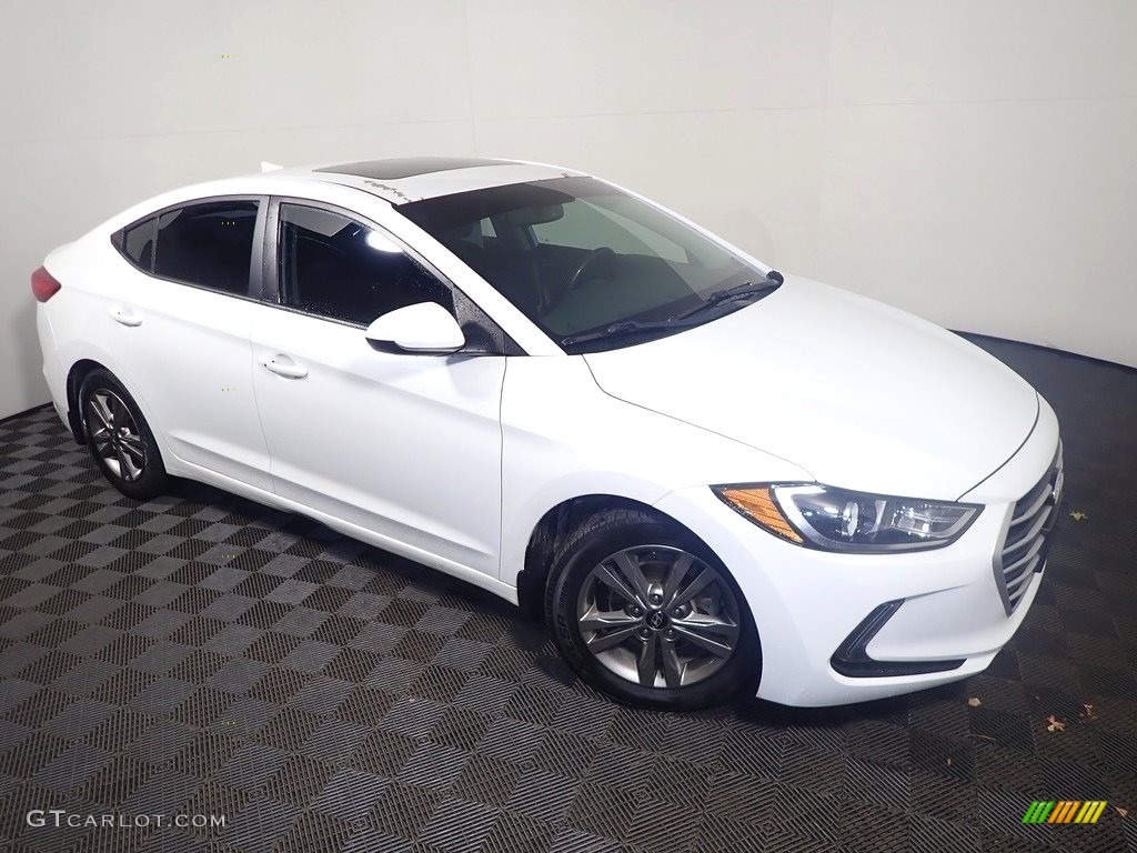 2018 Elantra Value Edition - Quartz White Pearl / Black photo #4