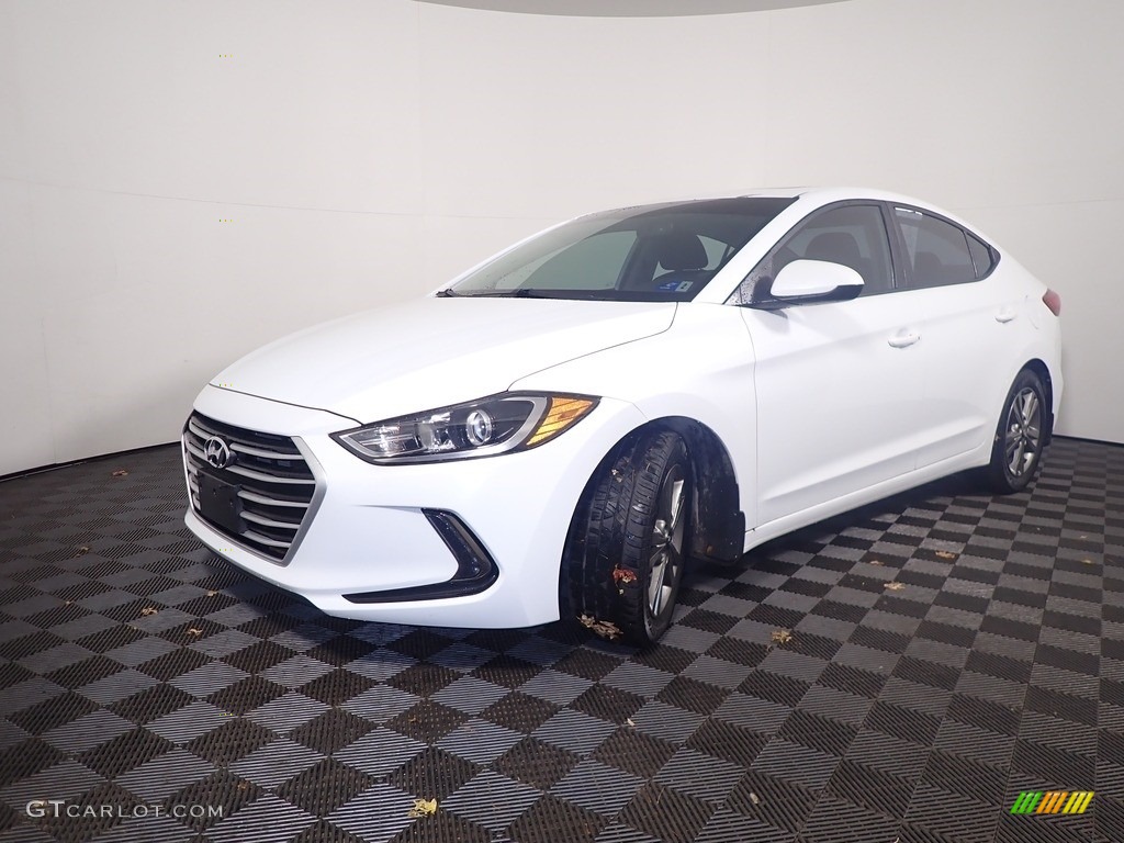2018 Elantra Value Edition - Quartz White Pearl / Black photo #8