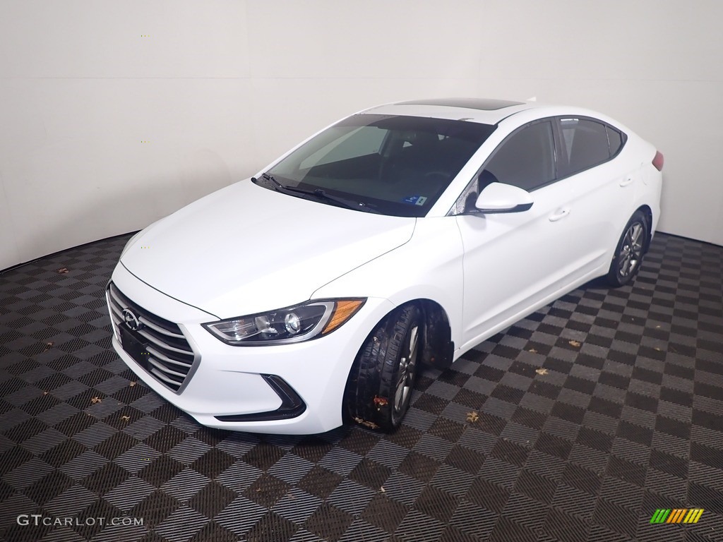 2018 Elantra Value Edition - Quartz White Pearl / Black photo #9