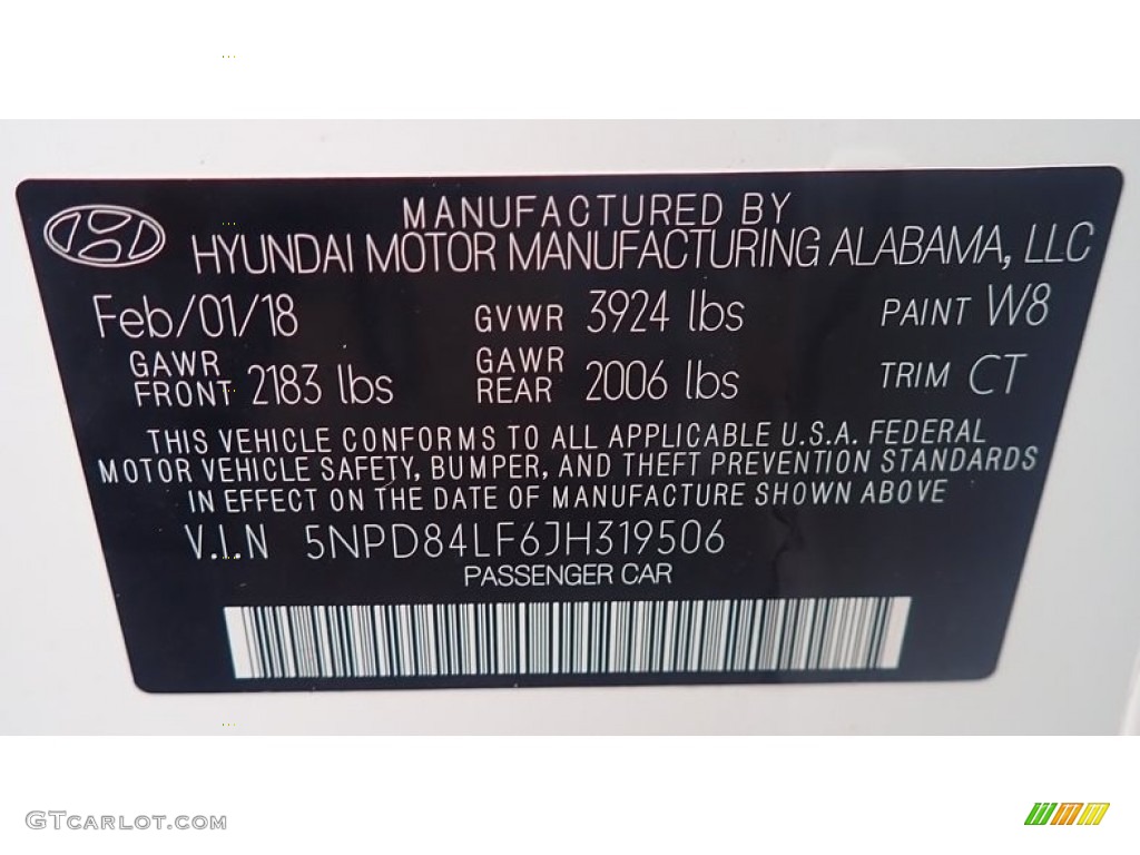 2018 Elantra Value Edition - Quartz White Pearl / Black photo #40