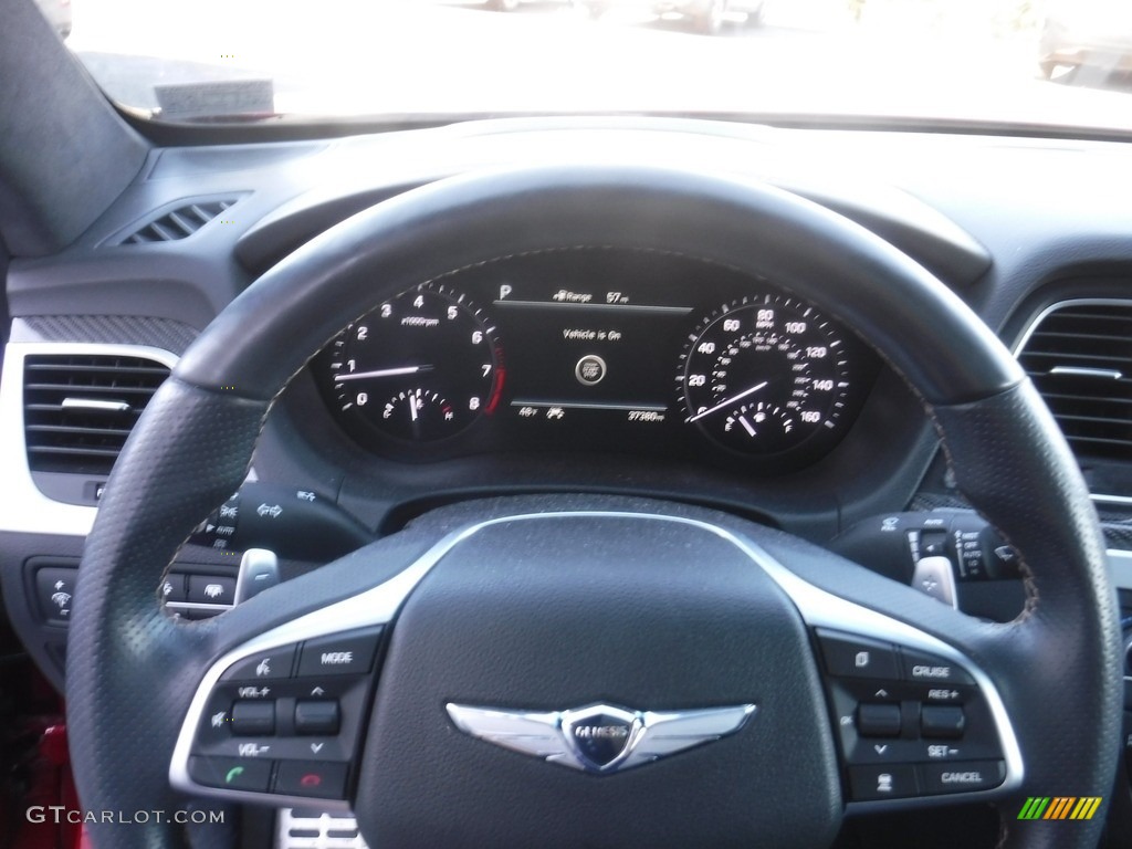 2020 Hyundai Genesis G80 AWD Black/Gray Steering Wheel Photo #145090689