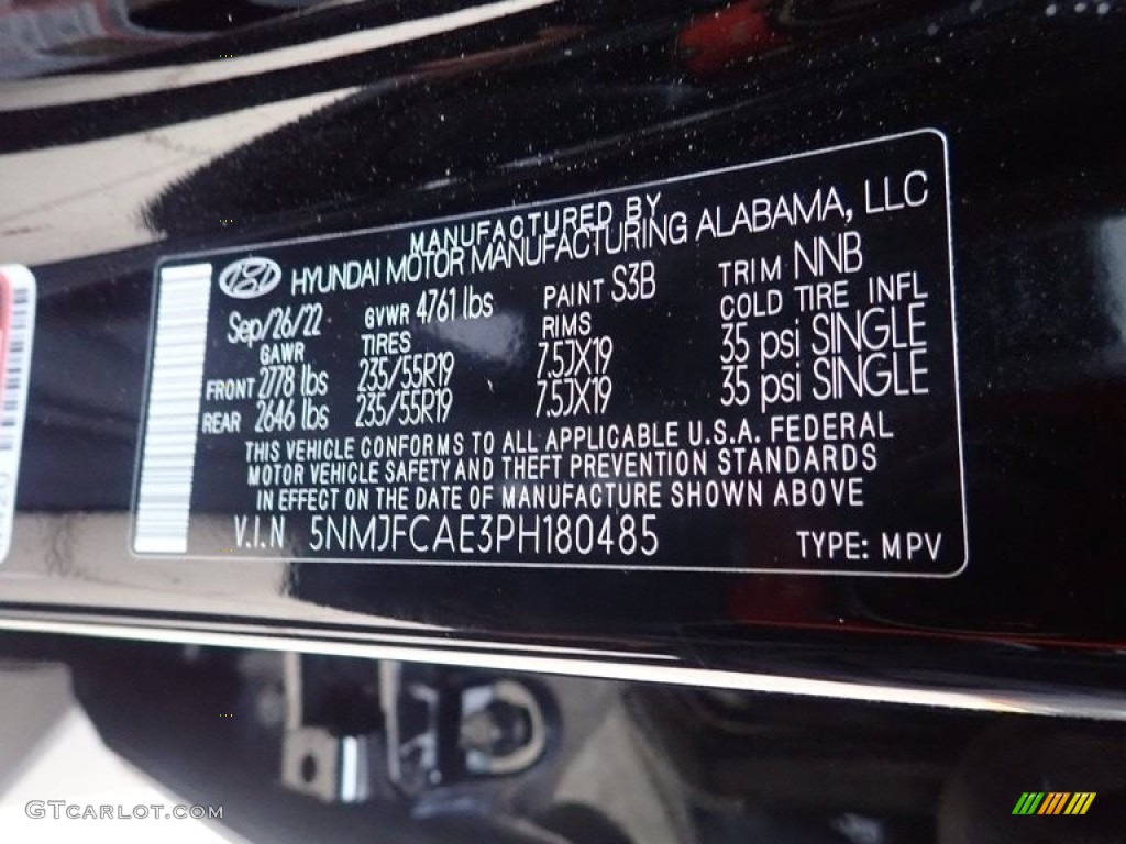 2023 Tucson Color Code S3B for Phantom Black Photo #145090842