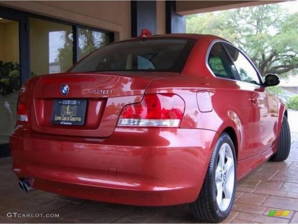 2008 1 Series 128i Coupe - Sedona Red Metallic / Black photo #12