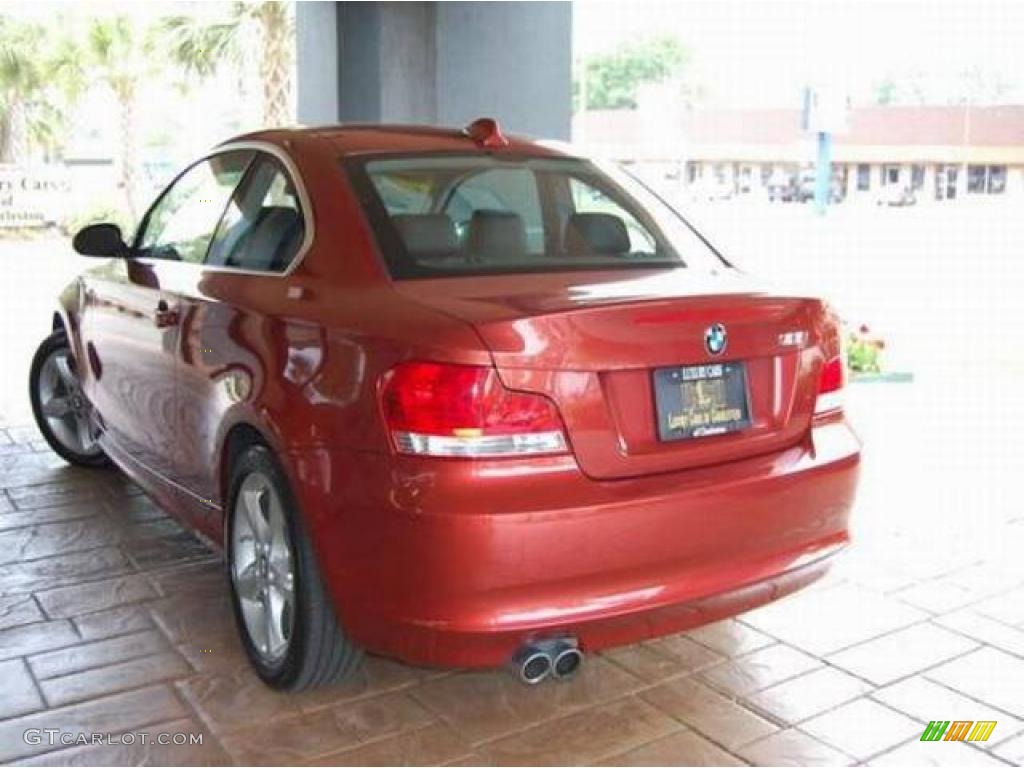 2008 1 Series 128i Coupe - Sedona Red Metallic / Black photo #14