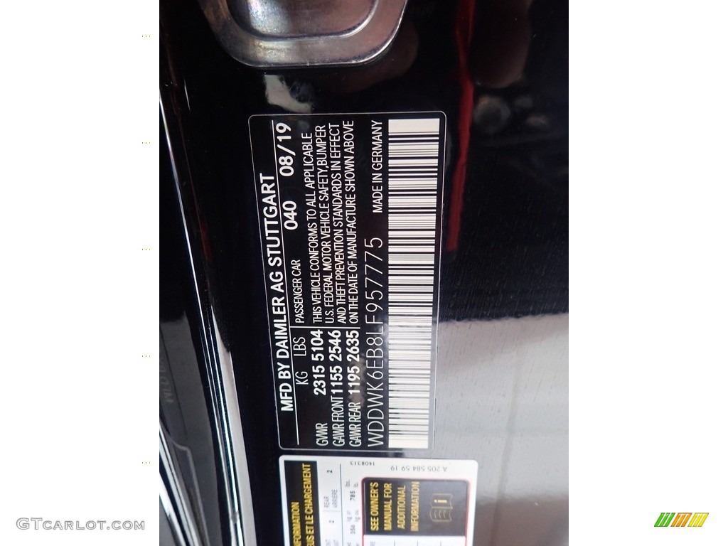 2020 Mercedes-Benz C AMG 43 4Matic Cabriolet Color Code Photos