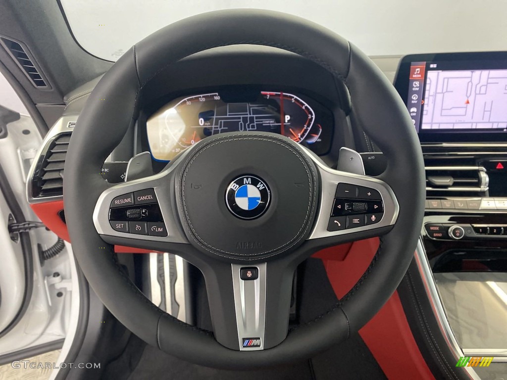 2023 BMW 8 Series 840i Gran Coupe Fiona Red/Black Steering Wheel Photo #145093172