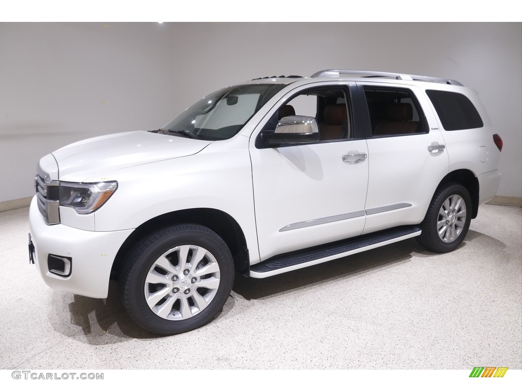 2019 Sequoia Platinum 4x4 - Blizzard White Pearl / Red Rock photo #3