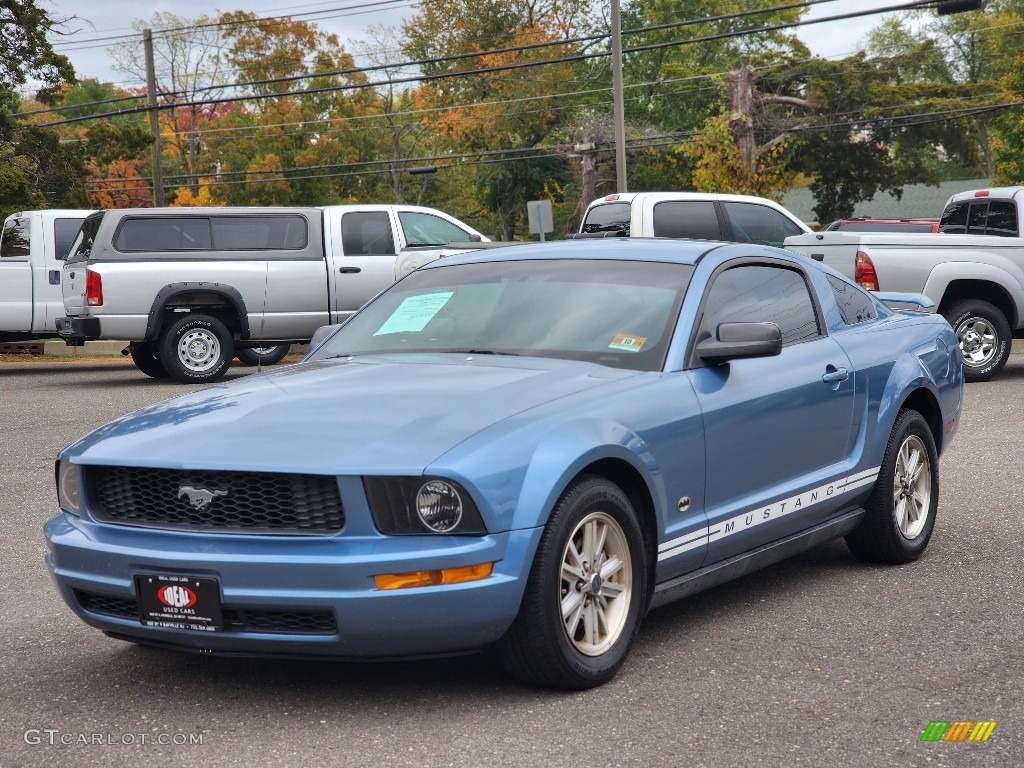 2006 Mustang V6 Deluxe Coupe - Vista Blue Metallic / Light Graphite photo #1