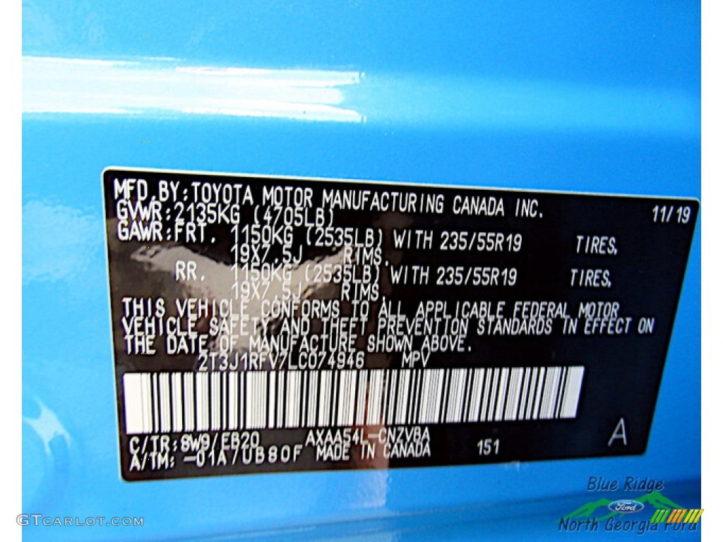 2020 RAV4 Adventure AWD - Blue Flame / Black photo #24