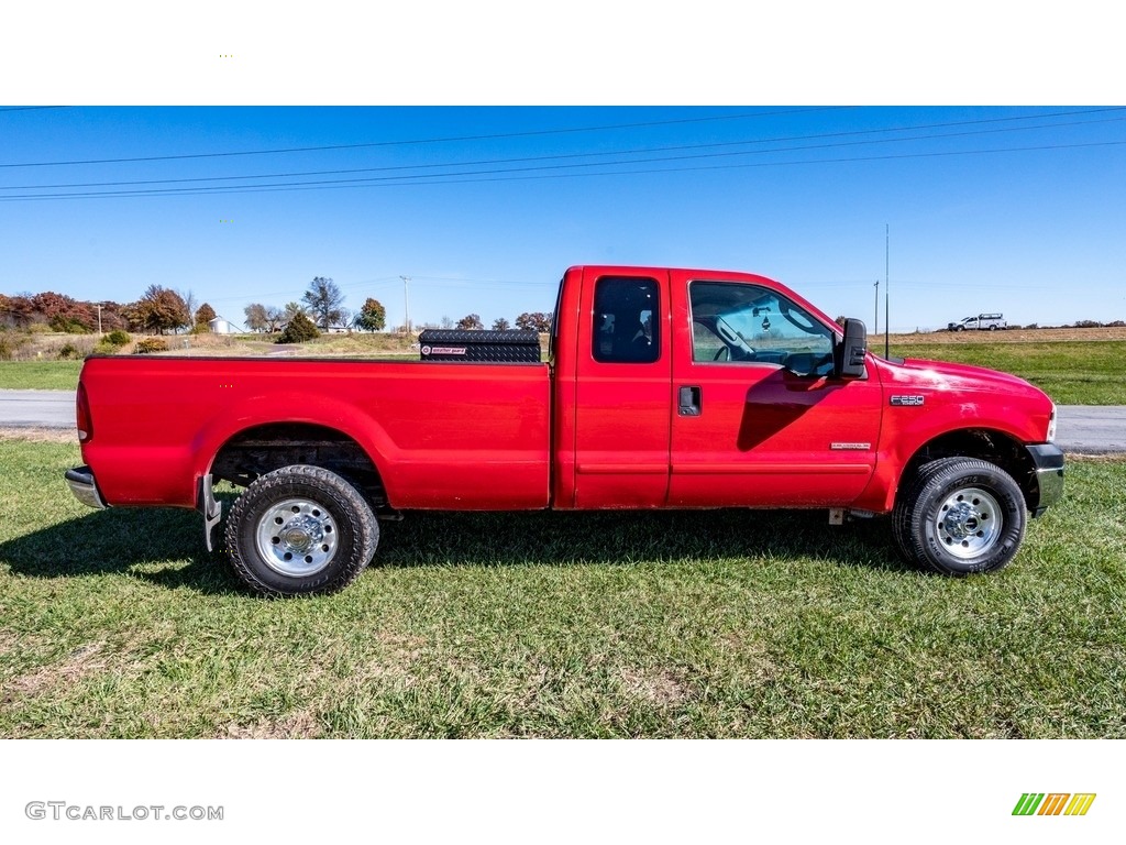 2003 F250 Super Duty XLT SuperCab 4x4 - Red Clearcoat / Medium Flint Grey photo #2