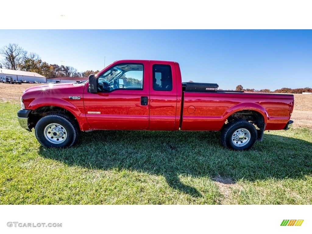 2003 F250 Super Duty XLT SuperCab 4x4 - Red Clearcoat / Medium Flint Grey photo #6