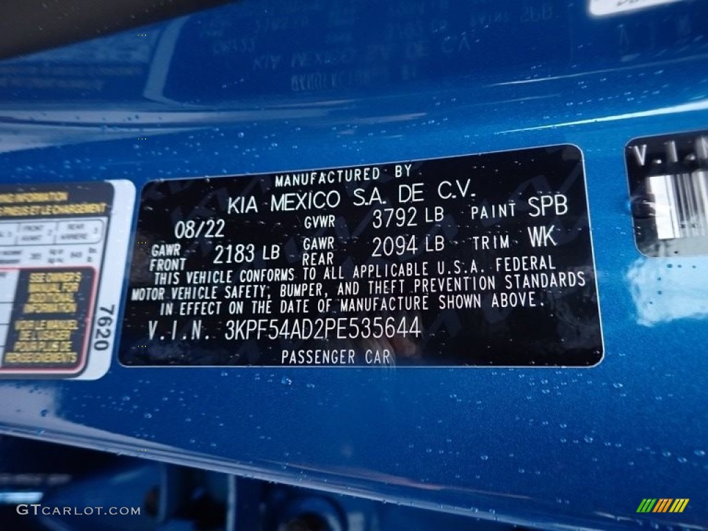 2023 Forte Color Code SPB for Sporty Blue Photo #145105712