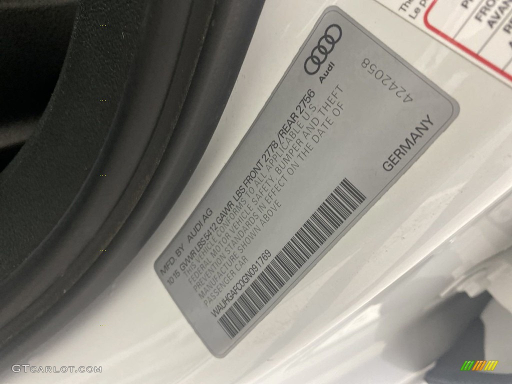 2016 A6 3.0 TFSI Prestige quattro - Ibis White / Black photo #36