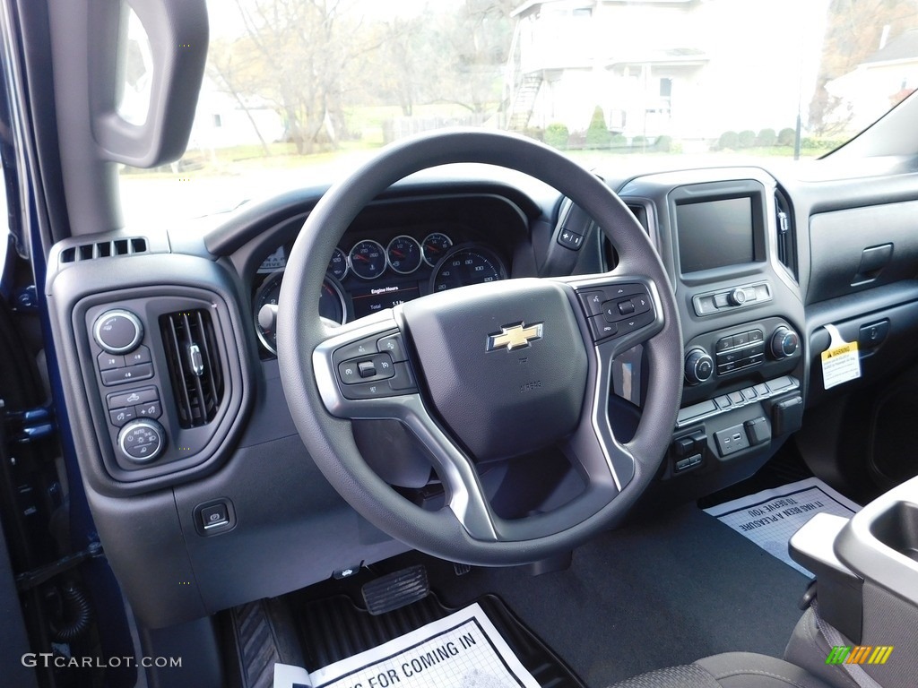 2023 Chevrolet Silverado 2500HD Custom Crew Cab 4x4 Jet Black Steering Wheel Photo #145109473