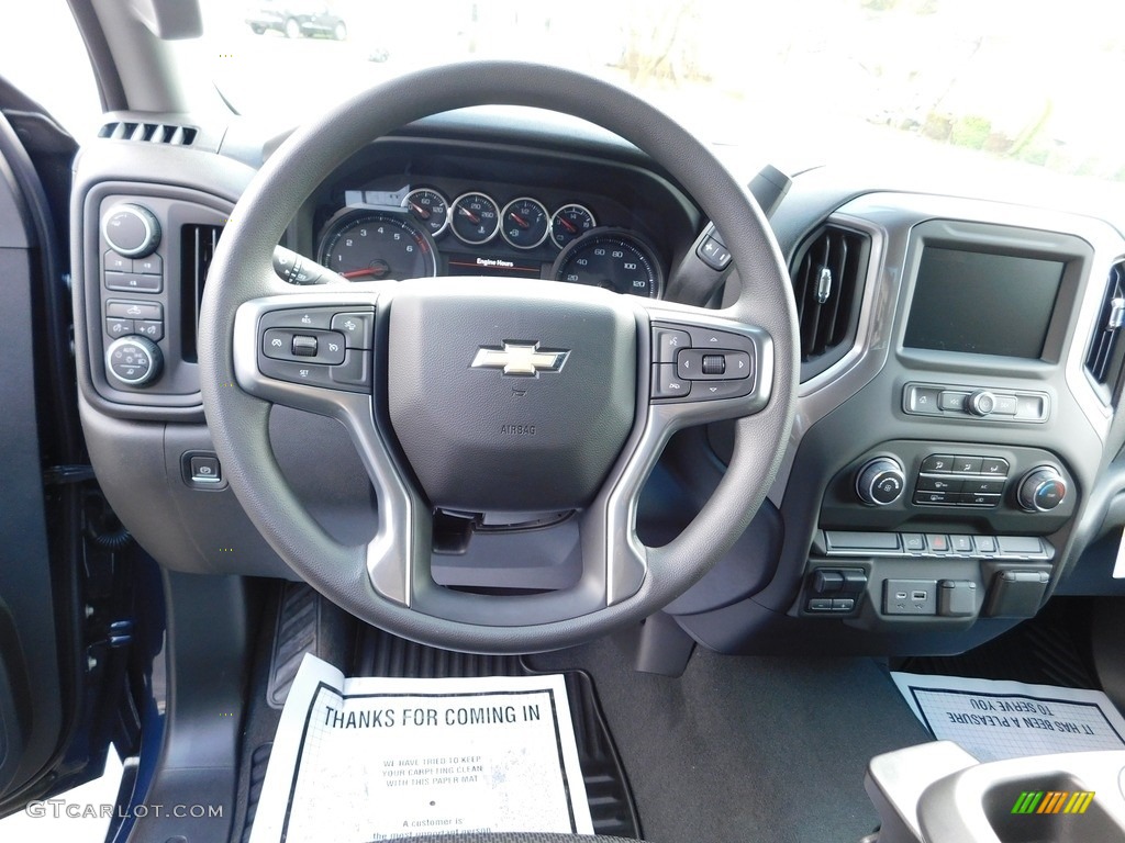 2023 Chevrolet Silverado 2500HD Custom Crew Cab 4x4 Jet Black Steering Wheel Photo #145109497