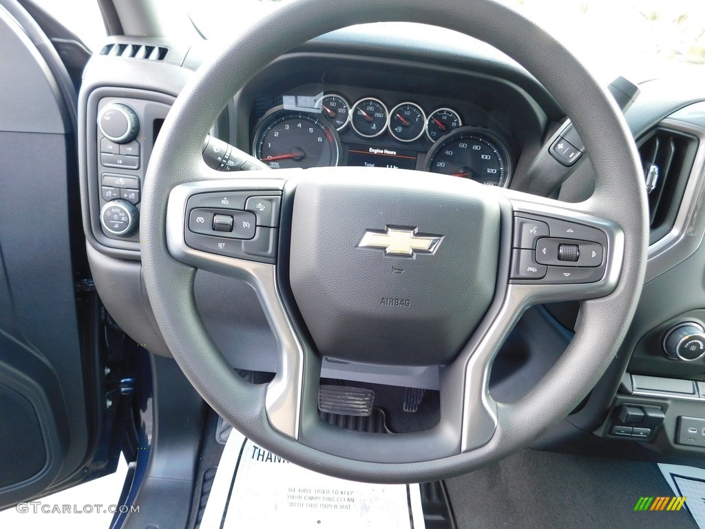 2023 Chevrolet Silverado 2500HD Custom Crew Cab 4x4 Jet Black Steering Wheel Photo #145109521