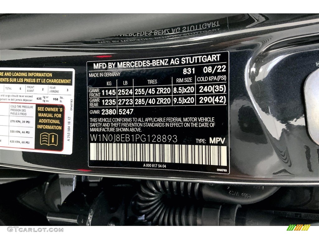 2023 GLC Color Code 831 for Graphite Gray Metallic Photo #145110070
