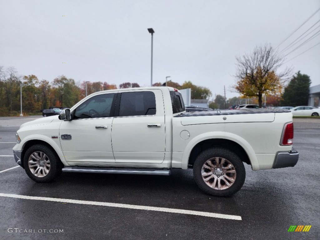 2018 1500 Laramie Longhorn Crew Cab 4x4 - Pearl White / Canyon Brown/Light Frost Beige photo #9