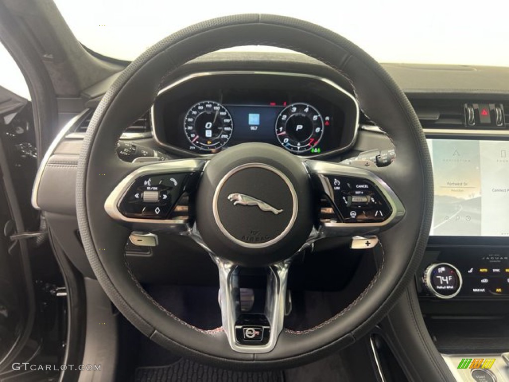 2023 Jaguar F-PACE SVR Ebony/Ebony Steering Wheel Photo #145112089