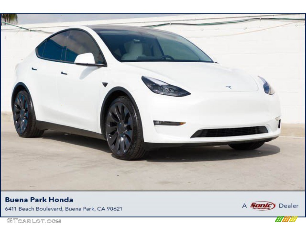 2022 Model Y Performance AWD - Pearl White Multi-Coat / White/Black photo #1