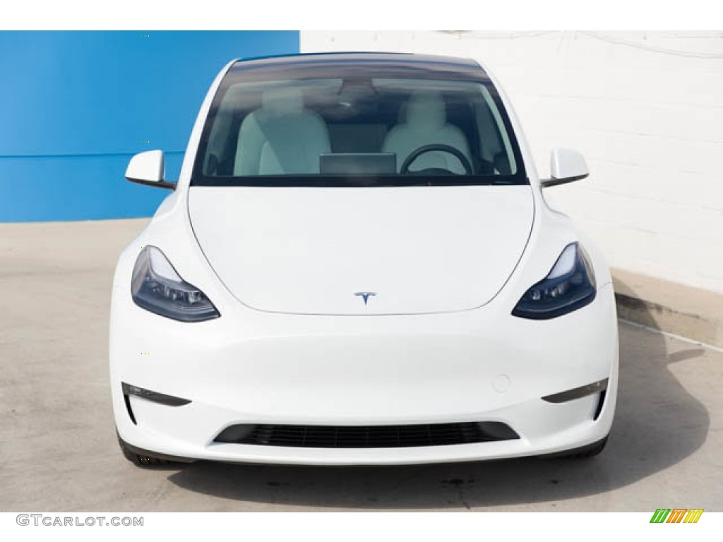 2022 Model Y Performance AWD - Pearl White Multi-Coat / White/Black photo #7