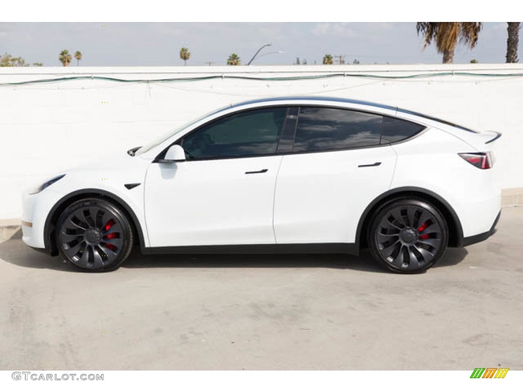 2022 Model Y Performance AWD - Pearl White Multi-Coat / White/Black photo #8