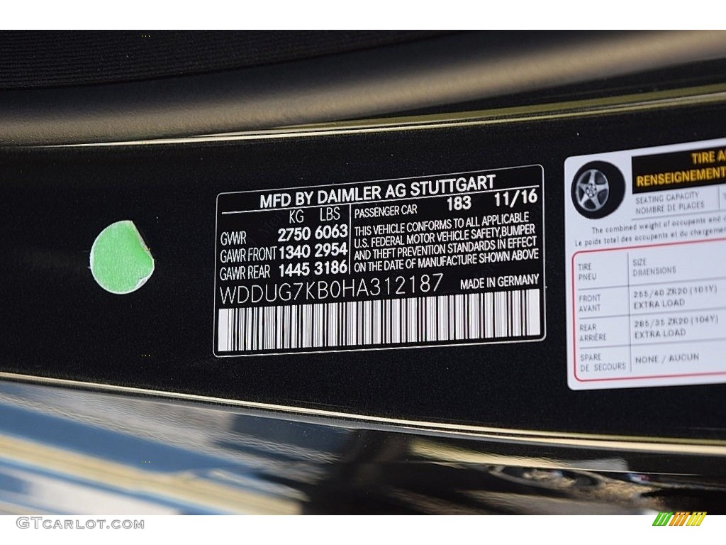 2017 Mercedes-Benz S 65 AMG Sedan Color Code Photos